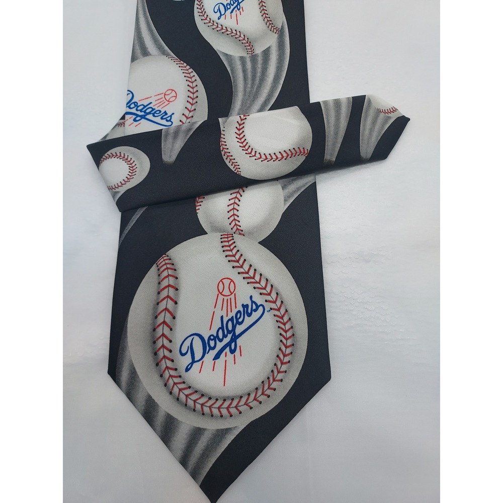 Ralph Marlin LA Dodgers Curve Ball MLB 2003 Baseball Novelty Tie Black 251351